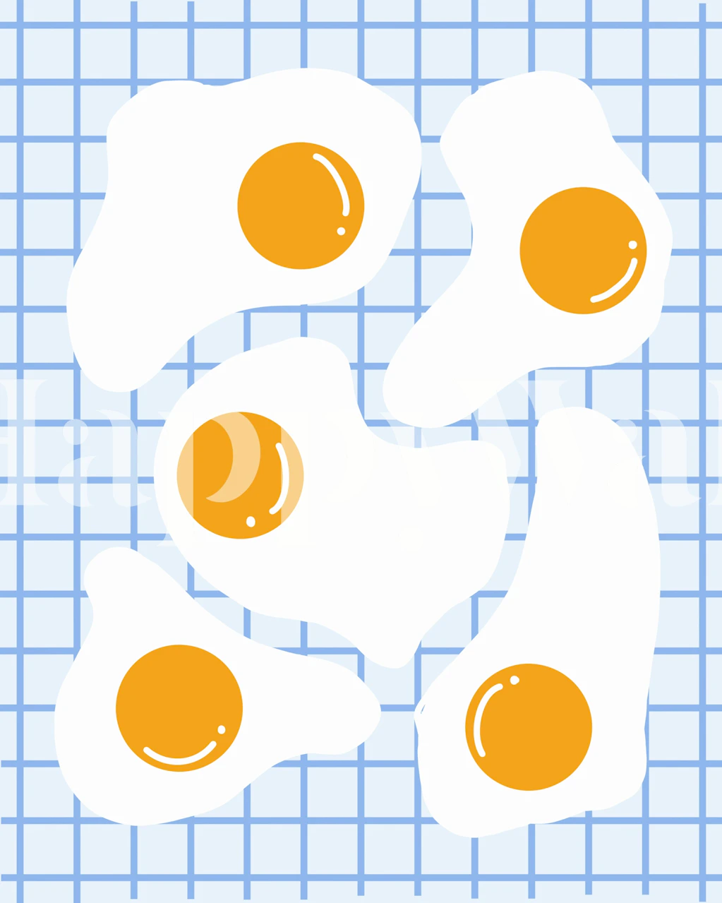 Fried Egg Breakfast Art tapete