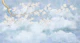 Cherry Blossom Watercolour Blue Clouds