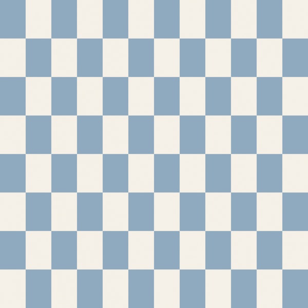 Ivory Checker with Powder Blue