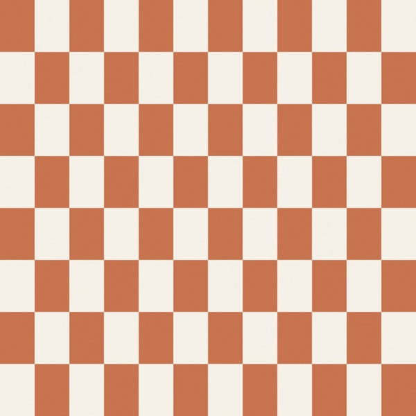 Terracotta Ivory Large Checkered Grid