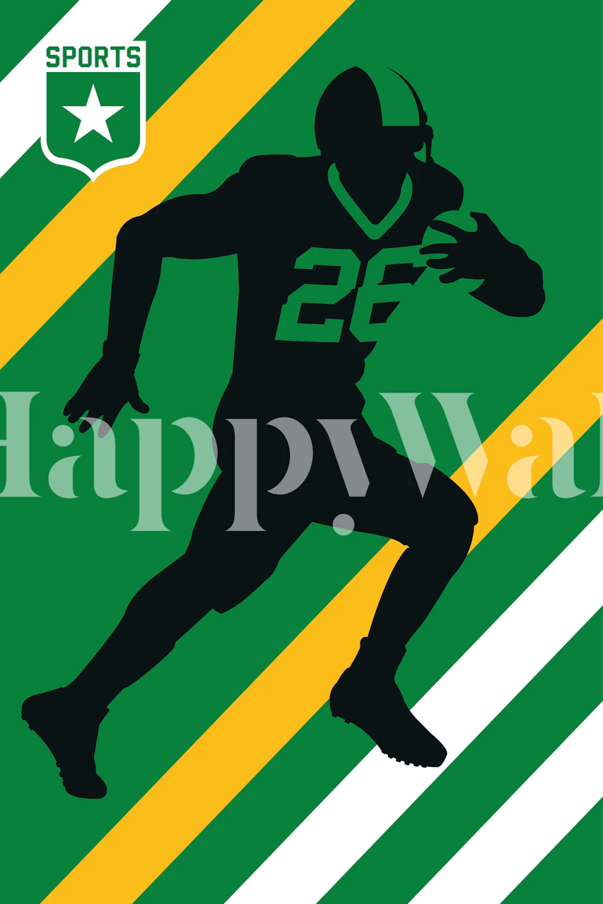 American Football wallpaper in a stylish room