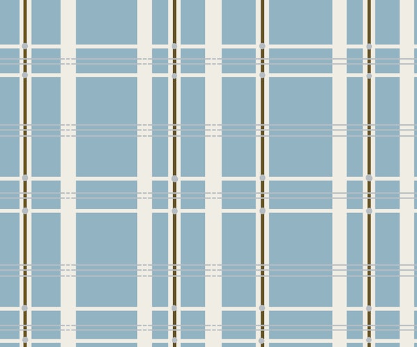 Dusty blue ivory checkered stripes