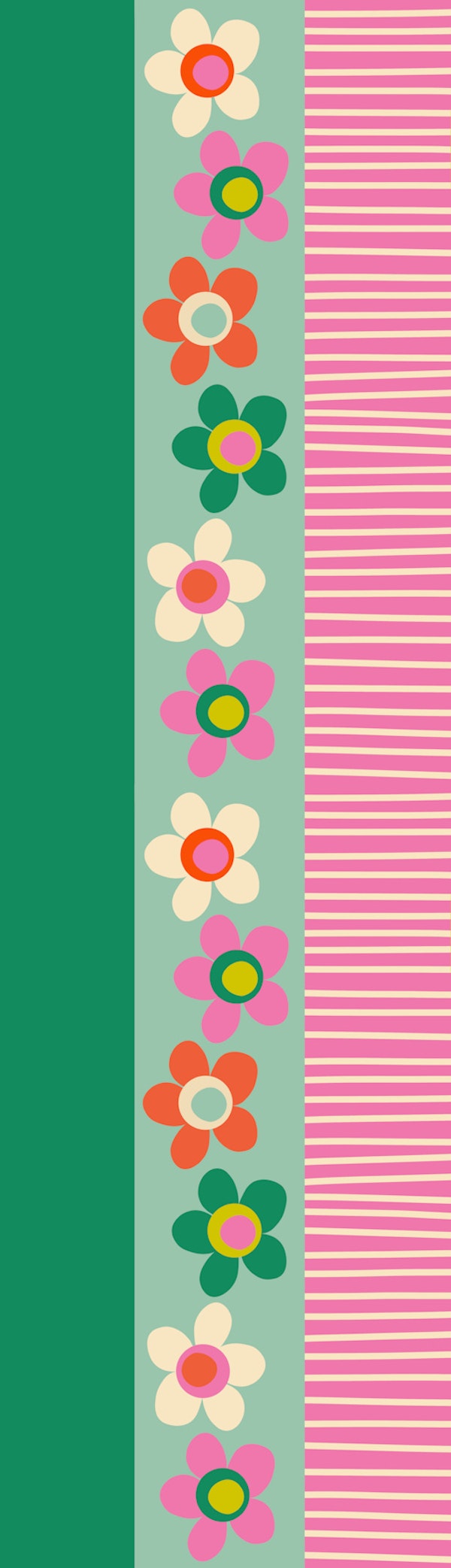 Cheerful Flowers and Stripes Finnish Pattern