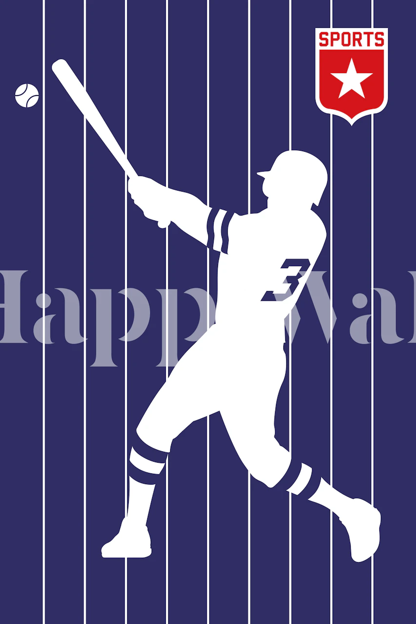 Baseball player wallpaper in a room