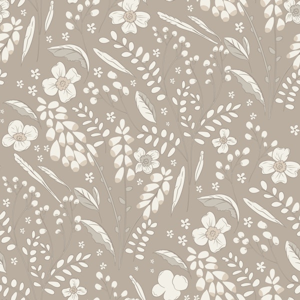 Wildflower Sprigs & Florals - Taupe