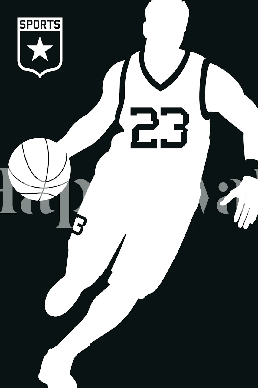 Basketball Black tapet i et rum