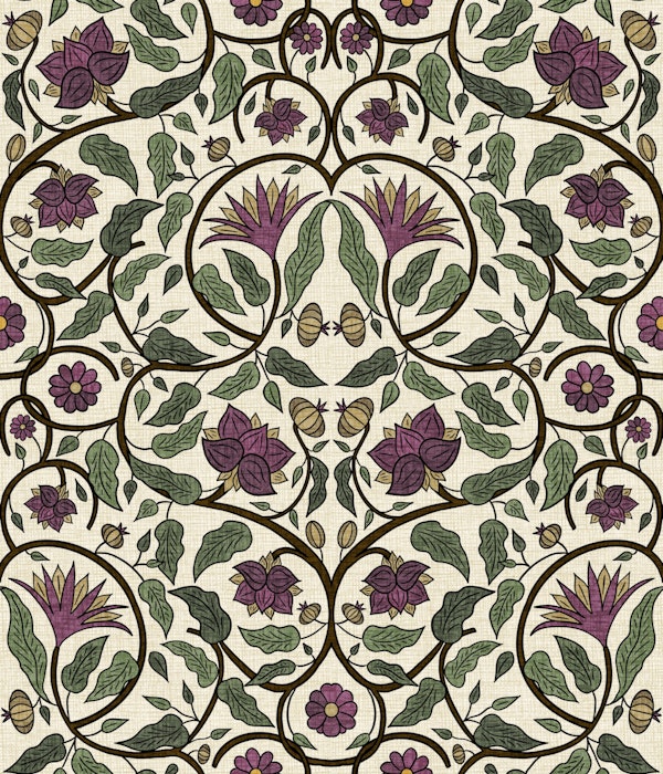 Victorian Tapestry in Plum Olive