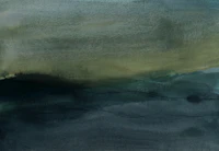 Deep teal misty landscape wallpaper
