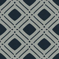 Navy diamond lattice on light gray behang