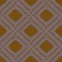 Mustard diamond lattice on taupe behang