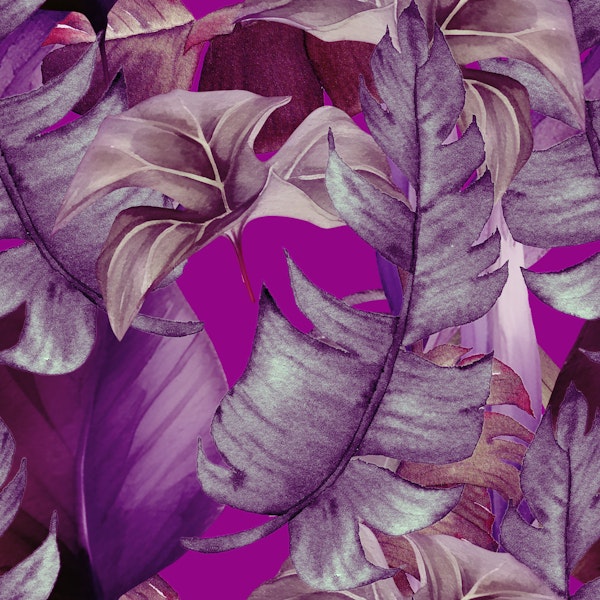 Amethyst Purple Tropical Leaves