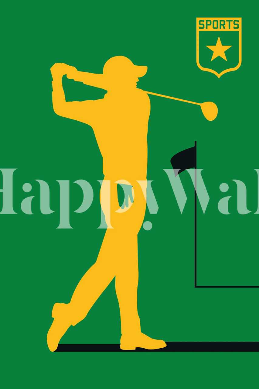 Golfer Green wallpaper in a modern room