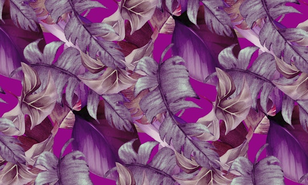 Violet Jungle Leaves on amethyst