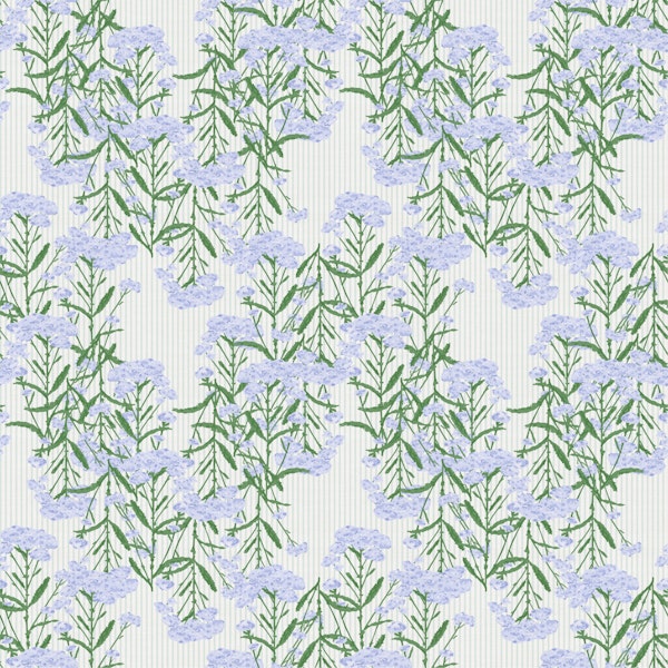 Lavender wildflower stems on stripes