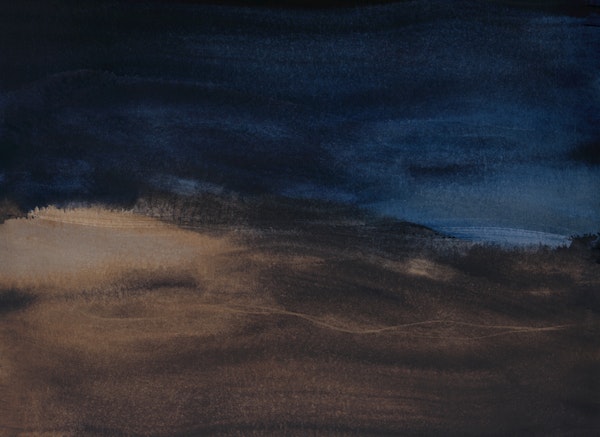 Navy blue abstract landscape