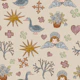Vintage angels stars and flowers on beige