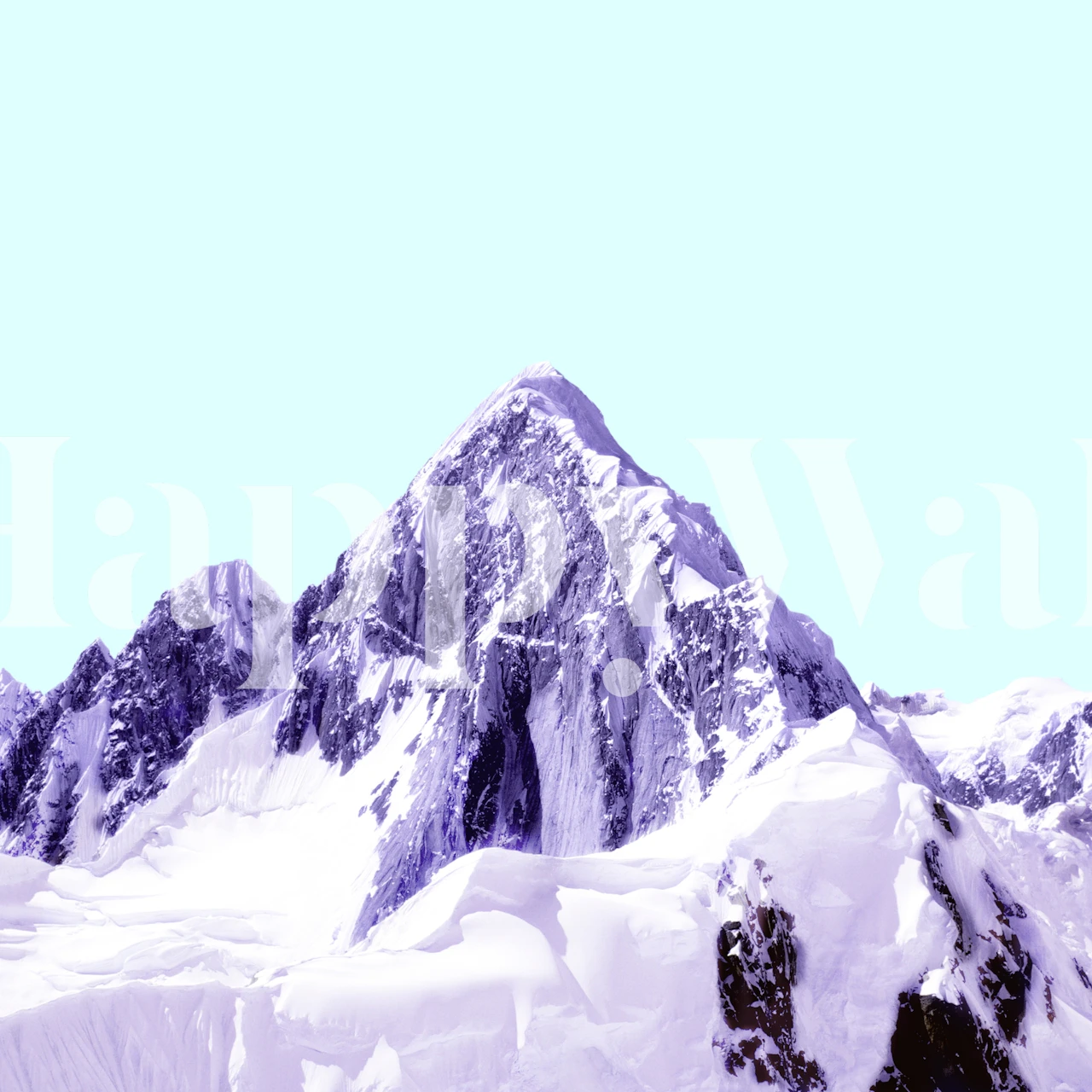 Mountain wallpaper displayed in a living room