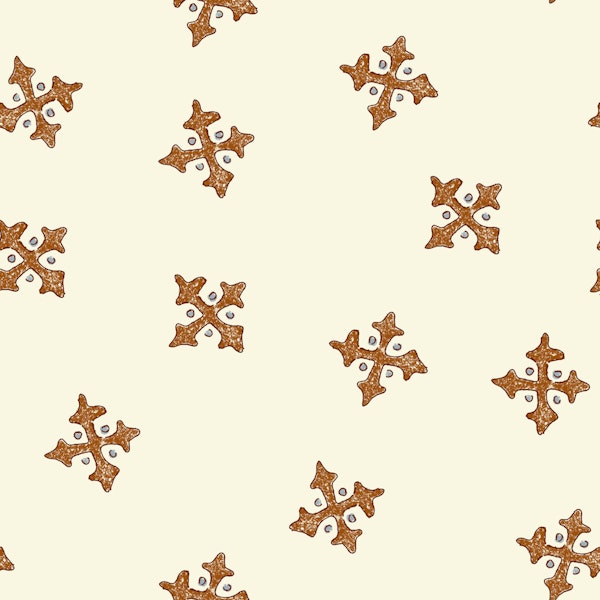Ivory Background Rust Cross Motifs