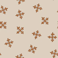 Vintage rust brown cross on beige tapeta