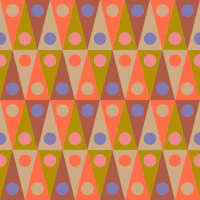 Backgammon Retro Mod Geometric Dots Orange papiers peint