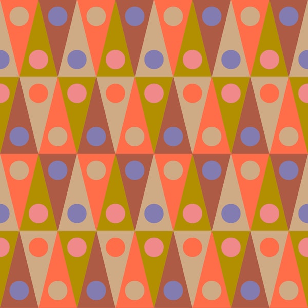 Backgammon Retro Mod Geometric Dots Orange
