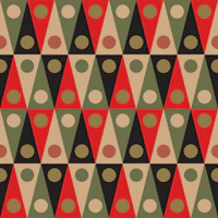 Backgammon Retro Mod Geometric Dots Red Black papiers peint