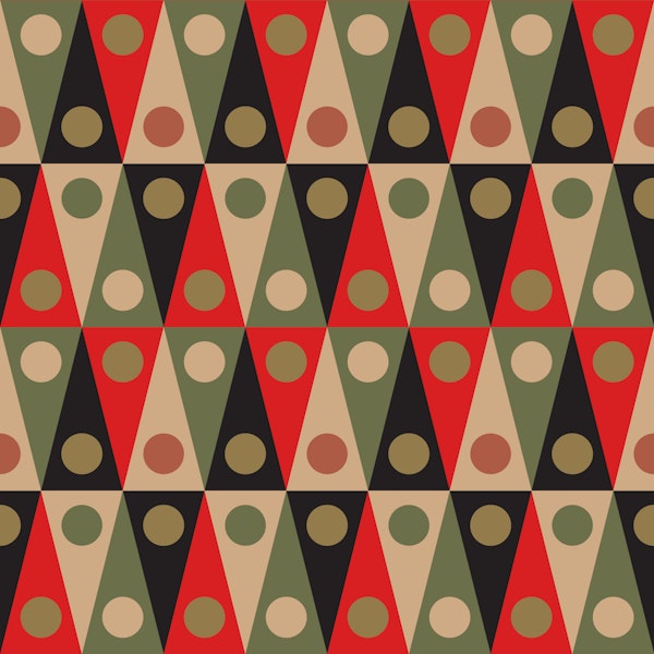 Backgammon Retro Mod Geometric Dots Red Black