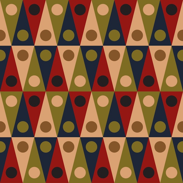 Backgammon Retro Mod Geometric Dots Burgundy