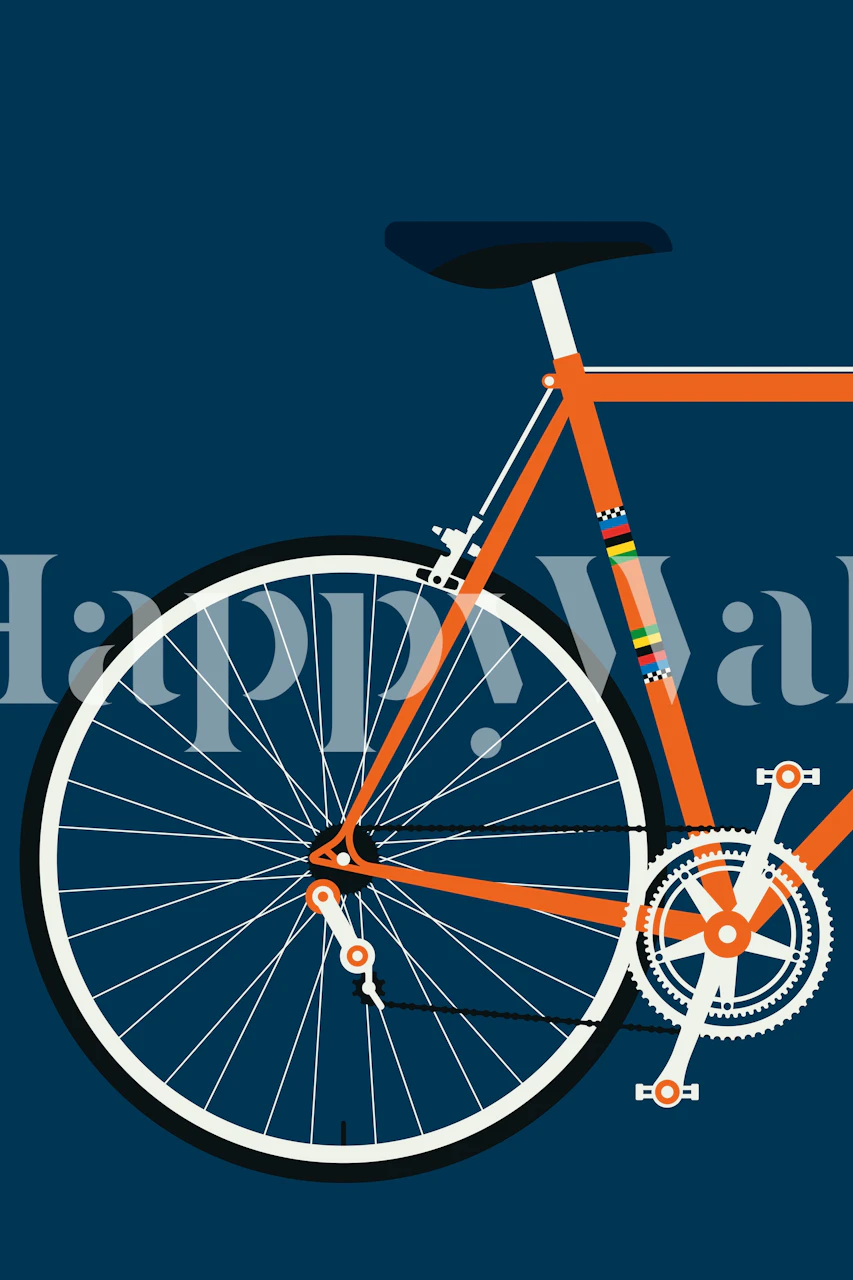 Bicycle inspired wallpaper in a room