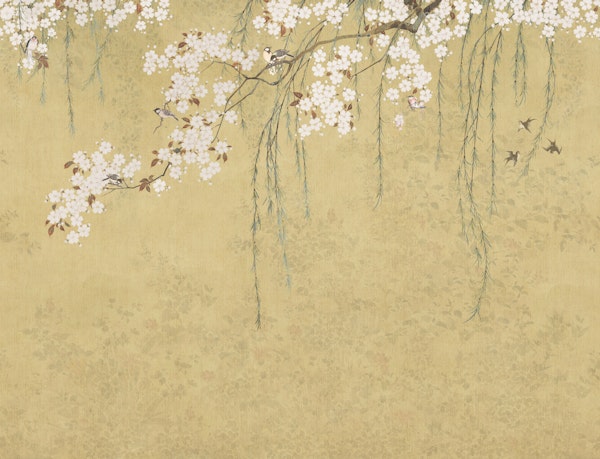 Sakura Japanese Blossom Hanging Vines - Gold
