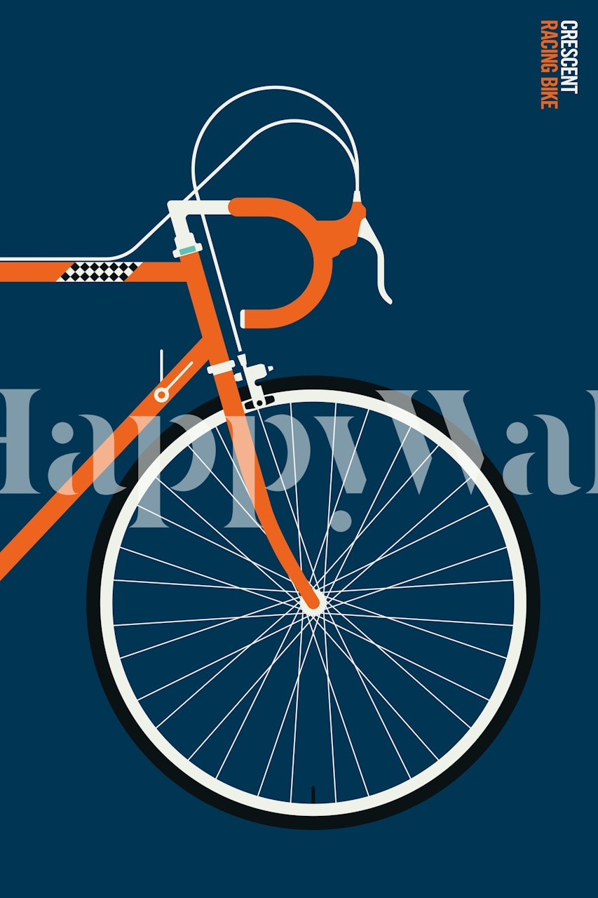 Crescent front tapet med en cykel