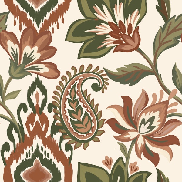Vines and cashmere flowers