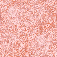 Les Fleurs- Orange tapete