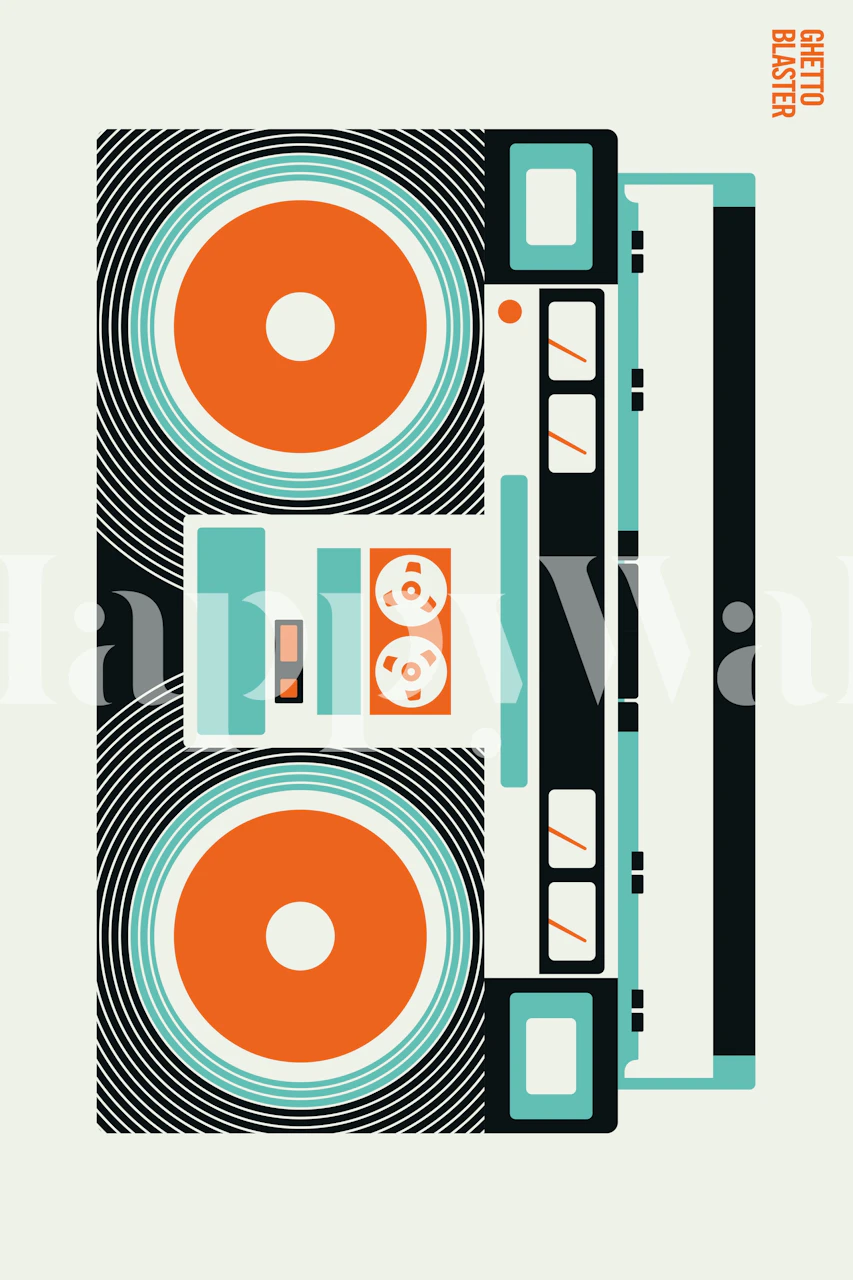 Ghetto Blaster wallpaper design in a room