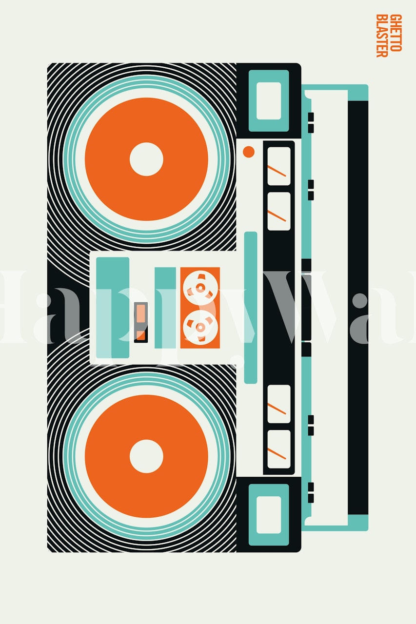 Ghetto Blaster wallpaper design in a room