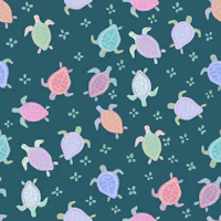 Swimming like Turtles- Dark Teal tapet
