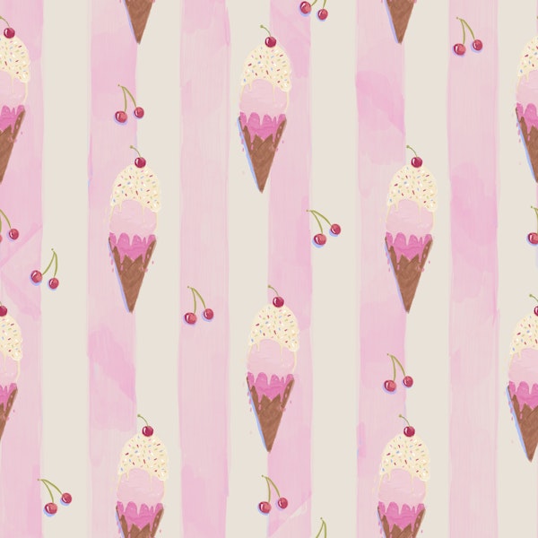 Ice Cream- Pink Stripes