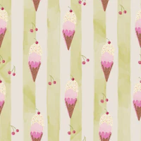 Ice cream- Green Stripes tapete