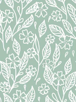 Lush Green Wildflowers Botanical papiers peint