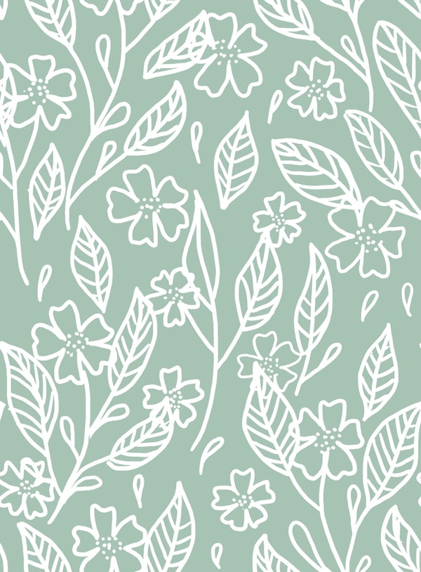 Lush Green Wildflowers Botanical