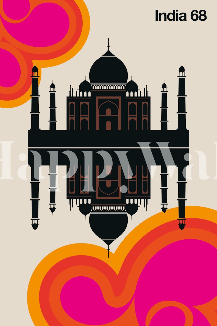 Vibrant India 68 wallpaper design in a room