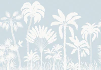 Palm Silhouettes - dusky blue tapet