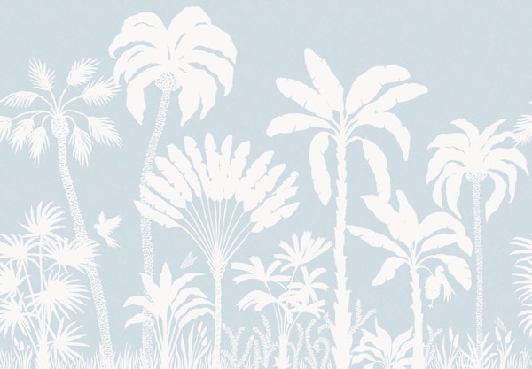 Palm Silhouettes - dusky blue