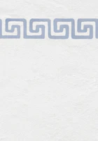 Greek Key Border - Misty Blue on White Wall wallpaper