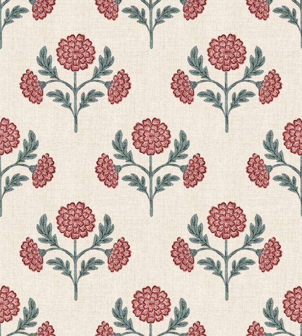 Rustic Carnation Flowers in Muted Red & Green