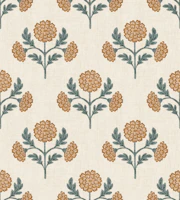 Rustic Carnation Flowers in Muted Ochre tapete