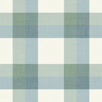 Buffalo Plaid in Traditional Muted Blue wallpaper