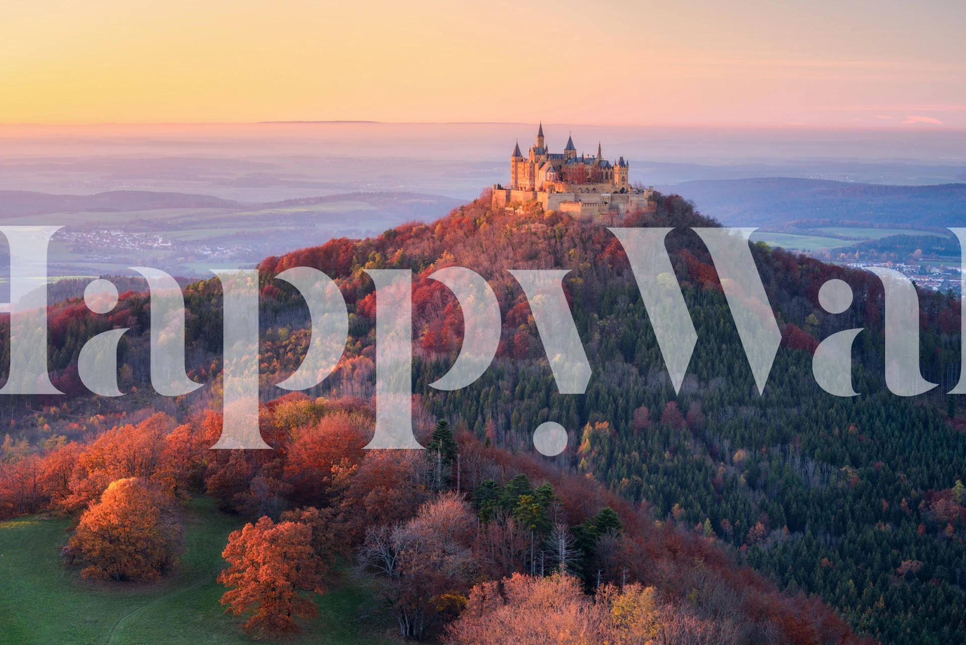 Golden Autumn Evening Landschaftshintergrund