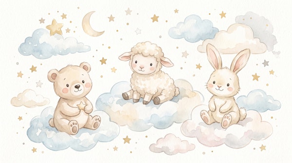 Bear lamb bunny nursery