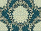 Deep Teal Floral Damask Vintage Hydrangea